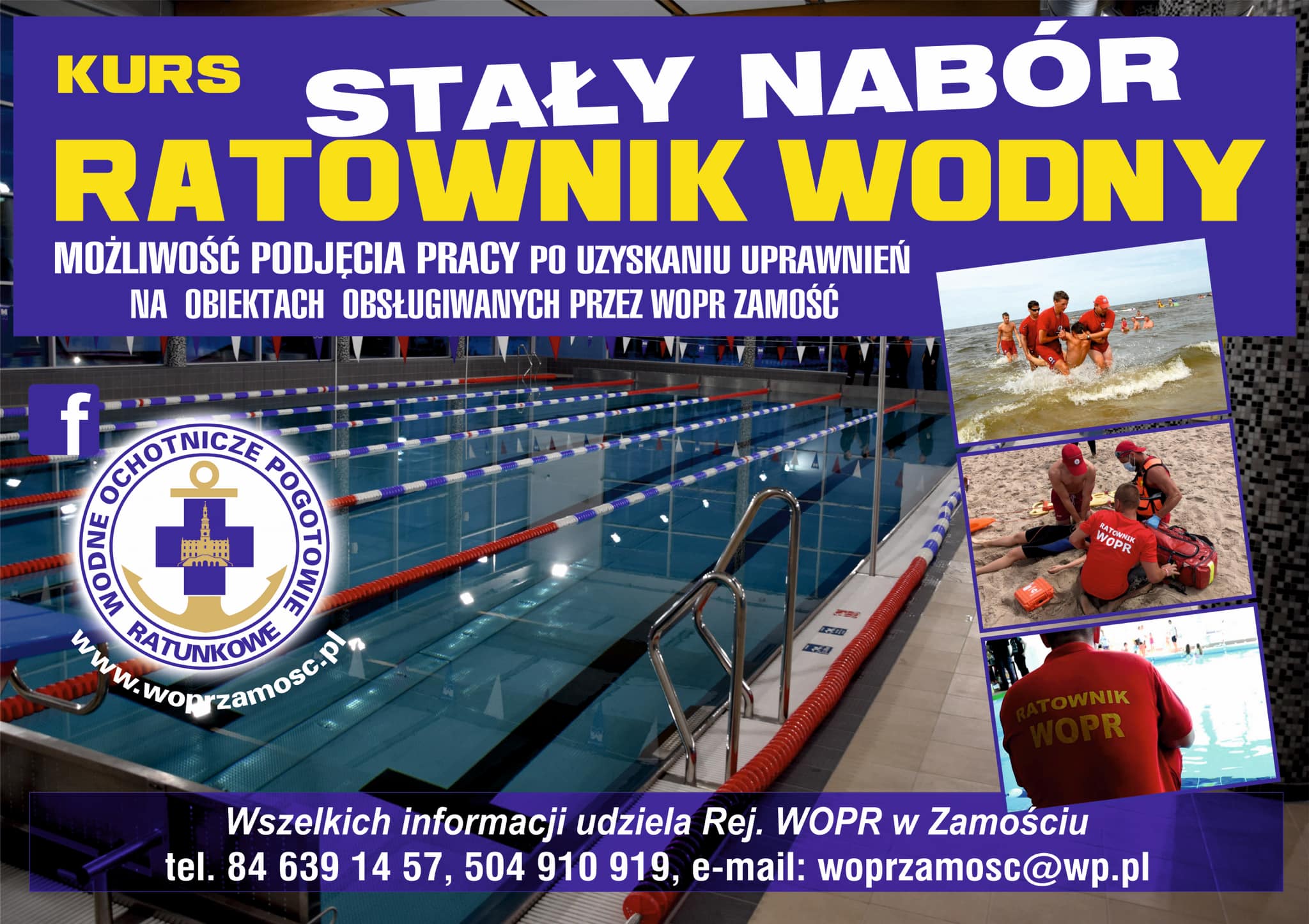 Plakat promujący stały nabór na kurs Ratonik Wodny, plakat z 2024 roku