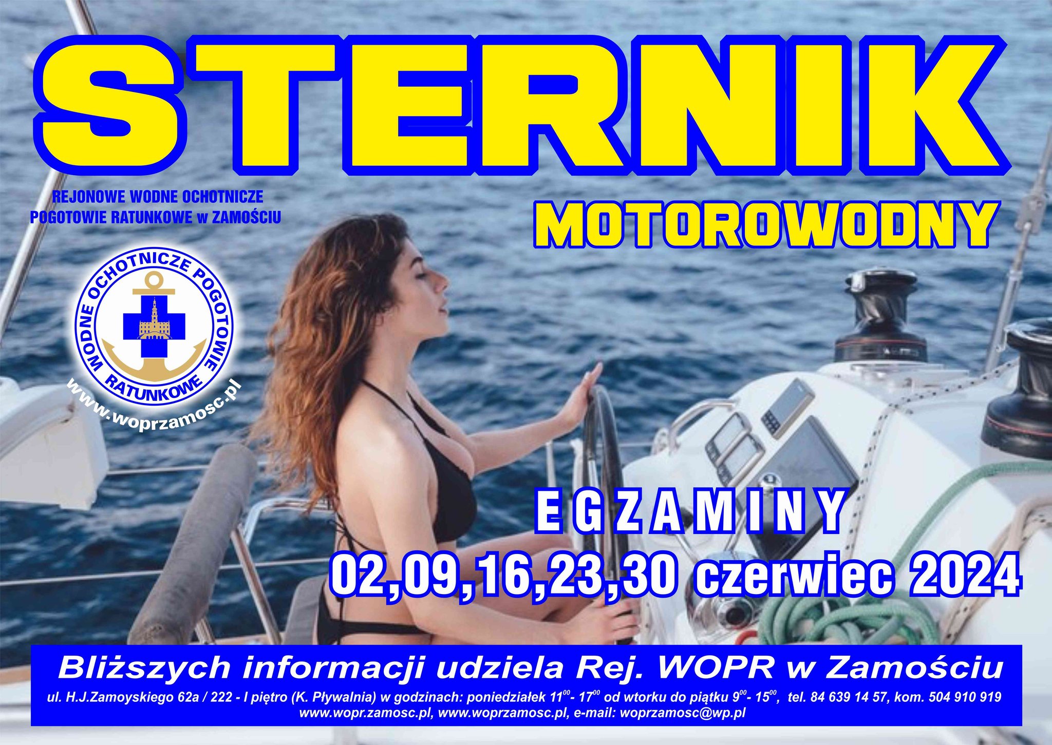 Plakat promujący Kurs sternik motorowdny na czerwiec 2024 rok