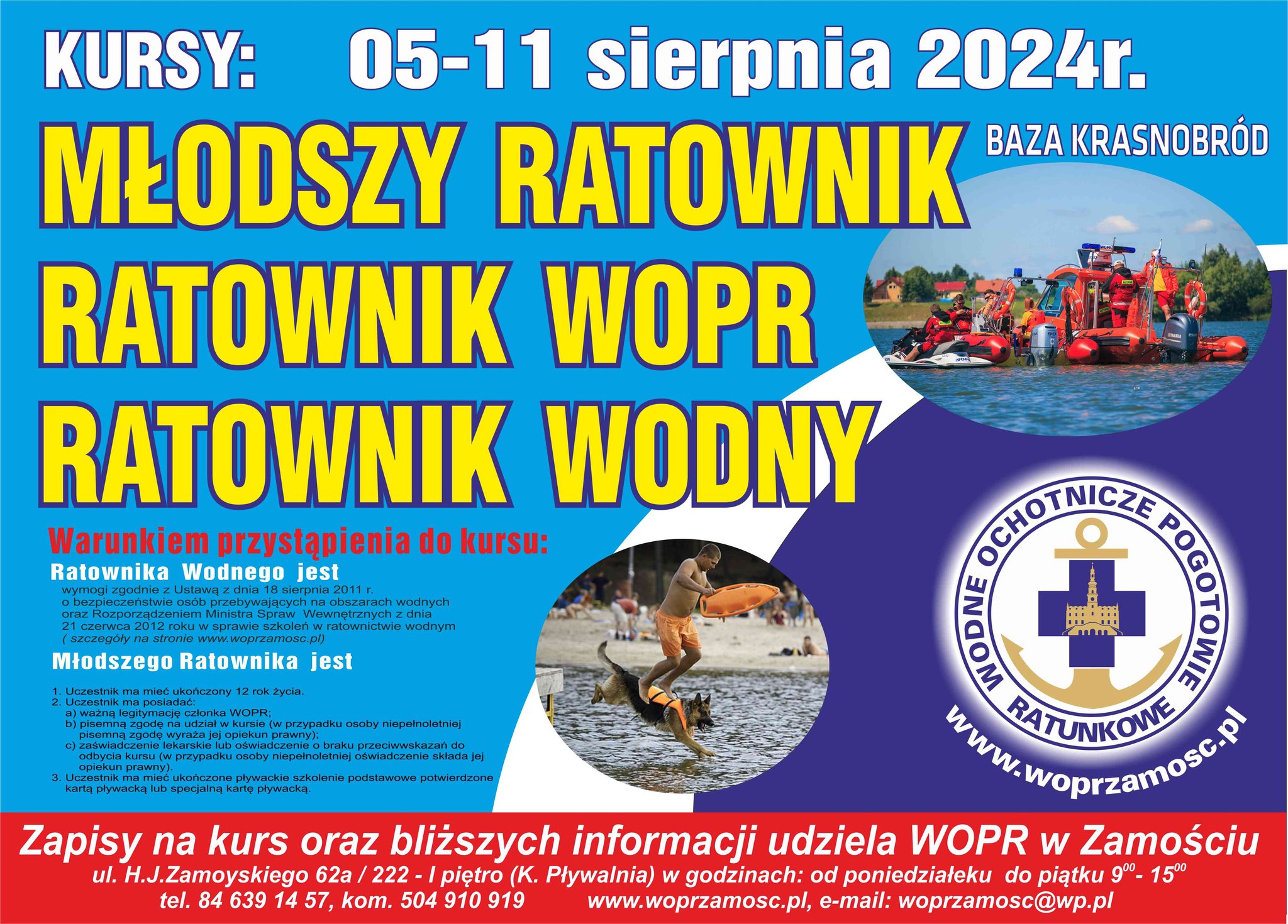 Kurs Ratownik Wodny, Młodszy Ratownik, Ratownik WOPR